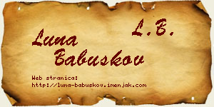 Luna Babuškov vizit kartica
